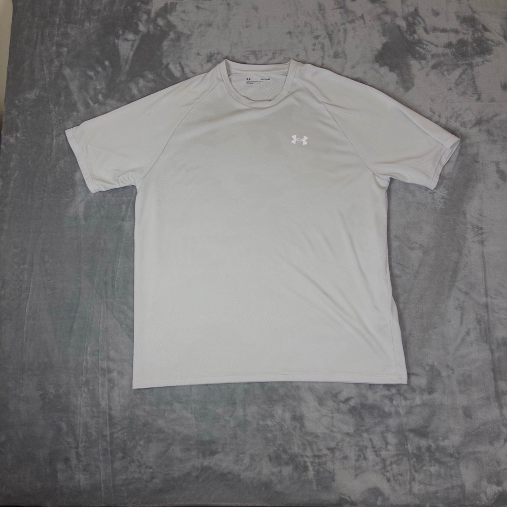 Under Armour Shirt Mens XL Gray Short Sleeve Loose Fit Athletic Gym Training Tee